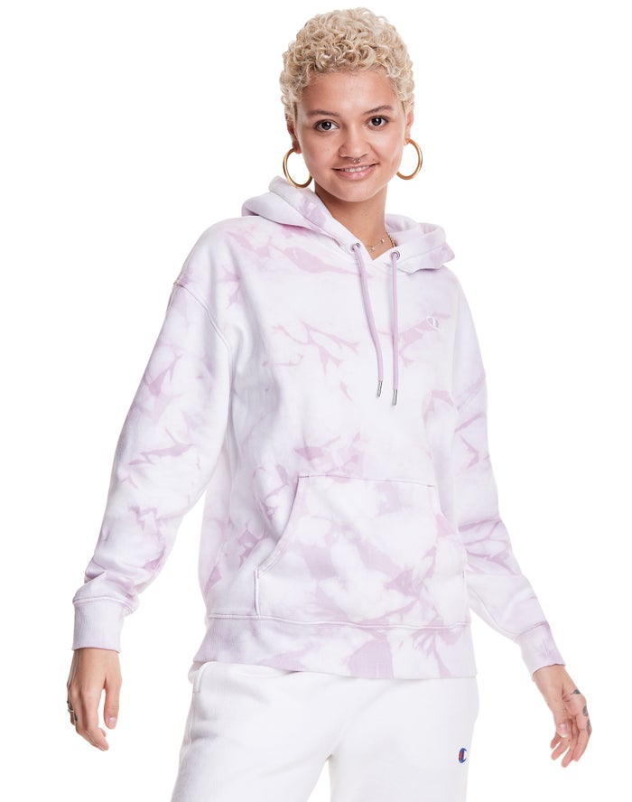 Champion Hoodie Dames - Wit/Roze - Galaxy Dye ( 541086-GAJ )